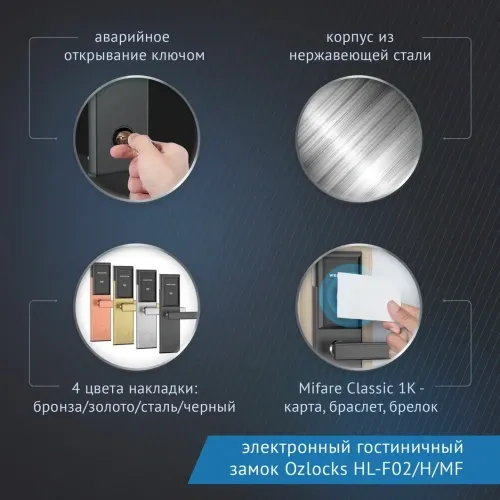 Электронный гостиничный замок Ozlocks HL-F02/H/MF  фото фото 4