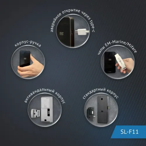 Мебельный электронный замок Ozlocks с программным управлением 13,56 MHz SL-F11/L/MF/P фото 3