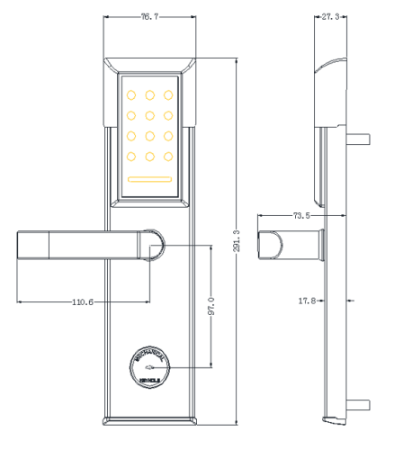 Электронный SMART-замок Ozlocks HL-F02/SM/MF фото 8